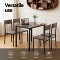 Artiss Dining Table Chairs Set 5 Compact Kitchen Rustic Brown
