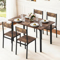 Artiss Dining Table Chairs Set 5 Compact Kitchen Rustic Brown