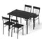 Artiss Dining Table Chairs Set 5 Marble Black Compact Kitchen