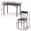 Artiss Dining Table Chairs Set 5 Marble Black Compact Kitchen