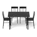 Artiss Dining Table Chairs Set 5 Marble Black Compact Kitchen