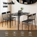 Artiss Dining Table Chairs Set 5 Marble Black Compact Kitchen