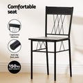 Artiss Dining Table Chairs Set 5 Marble Black Compact Kitchen