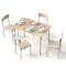 Artiss Dining Table Chairs Set 5 Natural Beige Compact Kitchen