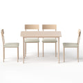 Artiss Dining Table Chairs Set 5 Natural Beige Compact Kitchen