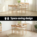 Artiss Dining Table Chairs Set 5 Natural Beige Compact Kitchen