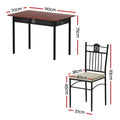 Artiss Dining Table Chairs Set 5 Compact Kitchen Upholstered