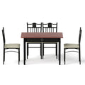Artiss Dining Table Chairs Set 5 Compact Kitchen Upholstered