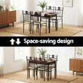 Artiss Dining Table Chairs Set 5 Compact Kitchen Upholstered