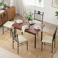 Artiss Dining Table Chairs Set 5 Compact Kitchen Upholstered