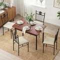 Artiss Dining Table Chairs Set 5 Compact Kitchen Upholstered