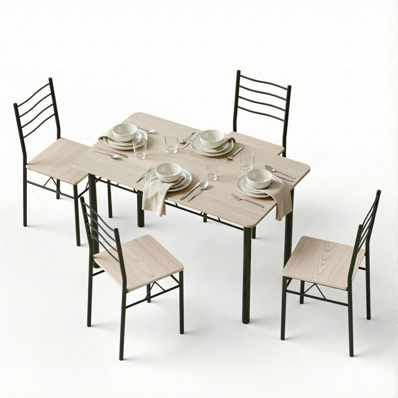 Artiss Dining Table Chairs Set 5 Kitchen Furniture Modern Oak