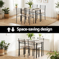 Artiss Dining Table Chairs Set 5 Kitchen Furniture Modern Oak