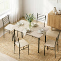 Artiss Dining Table Chairs Set 5 Kitchen Furniture Modern Oak