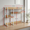 Artist Desk Organizer 2-Tier Desk Shelf 24cm Depth for Unblocked Monitor View Asymmetrical Desk Hutch Dorm for WFH & Gaming Heavy-Duty