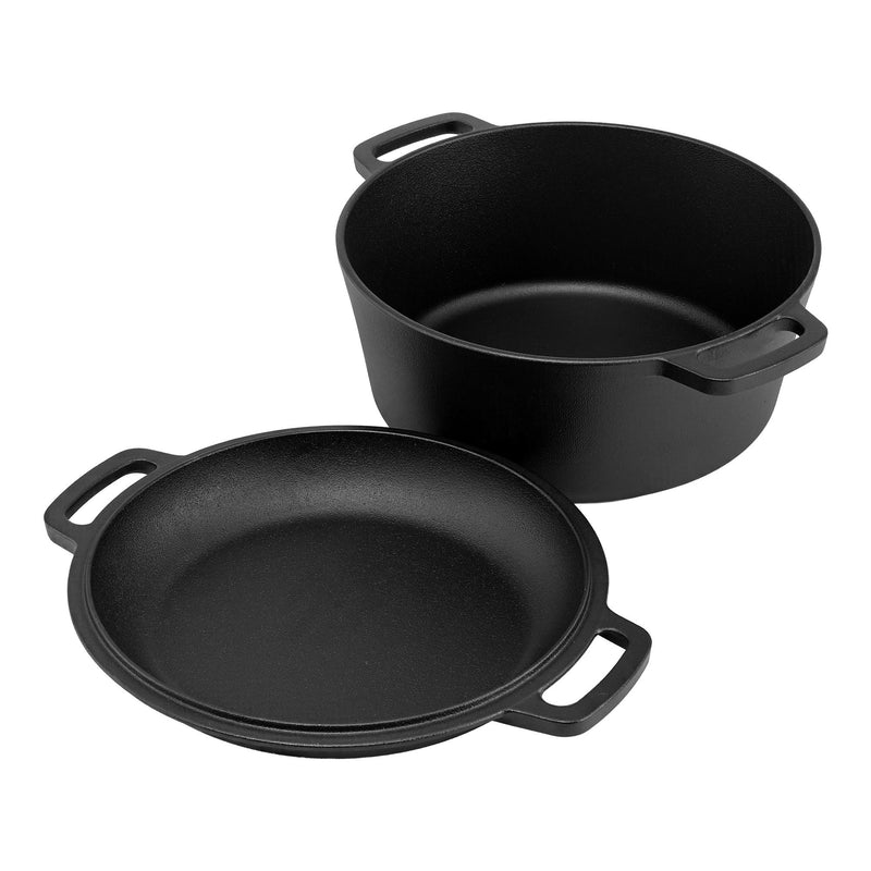 5-Star Chef 5L Cast Iron Dutch Oven Pot Lid Bread Baking
