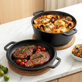 5-Star Chef 5L Cast Iron Dutch Oven Pot Lid Bread Baking