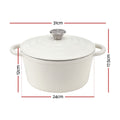 5-Star Chef 3.8L Cast Iron Dutch Oven Pot Lid Sourdough Bread