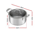 5-Star Chef 4.5L Dutch Oven 24cm Stainless Steel Pot Lid