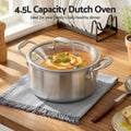 5-Star Chef 4.5L Dutch Oven 24cm Stainless Steel Pot Lid