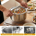 5-Star Chef 4.5L Dutch Oven 24cm Stainless Steel Pot Lid