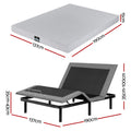 Artiss Double Bed Frame and Giselle Bedding Double Memory Foam Mattress Set, Electric Bed Base with Zero Gravity & 7 Zone Cooling Comfort for Back Pain Relief, Black & Grey,15cm Thickness