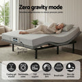 Artiss Double Bed Frame and Giselle Bedding Double Memory Foam Mattress Set, Electric Bed Base with Zero Gravity & 7 Zone Cooling Comfort for Back Pain Relief, Black & Grey,15cm Thickness