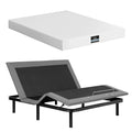 Artiss King size bed frame & Giselle Bedding King Mattress Combo, adjustable bed Base for Snoring Relief, Independent Head Foot Incline, Wireless Remote, Black,20cm Thickness