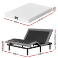 Artiss King size bed frame & Giselle Bedding King Mattress Combo, adjustable bed Base for Snoring Relief, Independent Head Foot Incline, Wireless Remote, Black,20cm Thickness