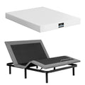 Artiss Queen size bed frame & Giselle Bedding Mattress Queen Combo, adjustable bed Base for Snoring Relief, Independent Head Foot Incline, Wireless Remote, Black,20cm Thickness