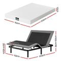 Artiss Queen size bed frame & Giselle Bedding Mattress Queen Combo, adjustable bed Base for Snoring Relief, Independent Head Foot Incline, Wireless Remote, Black,20cm Thickness