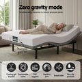 Artiss Queen size bed frame & Giselle Bedding Mattress Queen Combo, adjustable bed Base for Snoring Relief, Independent Head Foot Incline, Wireless Remote, Black,20cm Thickness