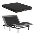Artiss Double size bed frame with Giselle Bedding Double Mattress, adjustable bed Base Combo for Snoring Relief, Independent Head Foot Incline, Wireless Remote, Black,18cm Thickness