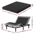 Artiss Double size bed frame with Giselle Bedding Double Mattress, adjustable bed Base Combo for Snoring Relief, Independent Head Foot Incline, Wireless Remote, Black,18cm Thickness