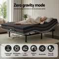 Artiss Double size bed frame with Giselle Bedding Double Mattress, adjustable bed Base Combo for Snoring Relief, Independent Head Foot Incline, Wireless Remote, Black,18cm Thickness