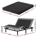 Artiss King size bed frame with Giselle Bedding King Mattress, adjustable bed Base Combo for Snoring Relief, Independent Head Foot Incline, Wireless Remote, Black,18cm Thickness