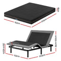 Artiss Queen size bed frame with Giselle Bedding Queen Mattress, adjustable bed Base Combo for Snoring Relief, Independent Head Foot Incline, Wireless Remote, Black,18cm Thickness