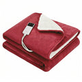 Giselle Electric Blanket 200x180cm Fleece Heated Throw Burgundy