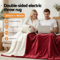 Giselle Electric Blanket 200x180cm Fleece Heated Throw Burgundy