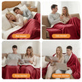 Giselle Electric Blanket 200x180cm Fleece Heated Throw Burgundy