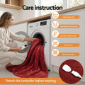 Giselle Electric Blanket 200x180cm Fleece Heated Throw Burgundy