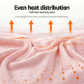 Giselle Electric Blanket DOUBLE 200x180cm Heated Throw Pink
