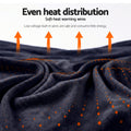 Giselle Electric Blanket DOUBLE 200x180cm Heated Throw Charcoal