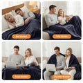 Giselle Electric Blanket DOUBLE 200x180cm Heated Throw Charcoal
