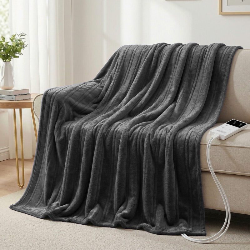 Giselle Electric Blanket DOUBLE 200x180cm Heated Throw Grey