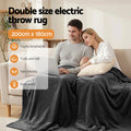 Giselle Electric Blanket DOUBLE 200x180cm Heated Throw Grey