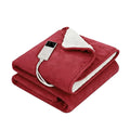 Giselle Electric Blanket Heated Throw Burgundy Fleece Dual Side