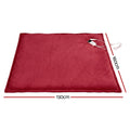 Giselle Electric Blanket Heated Throw Burgundy Fleece Dual Side