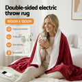 Giselle Electric Blanket Heated Throw Burgundy Fleece Dual Side