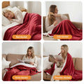 Giselle Electric Blanket Heated Throw Burgundy Fleece Dual Side